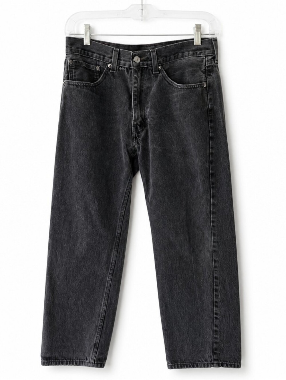 Men's Black Washed Straight-Leg Levis 501 Jeans.   #279